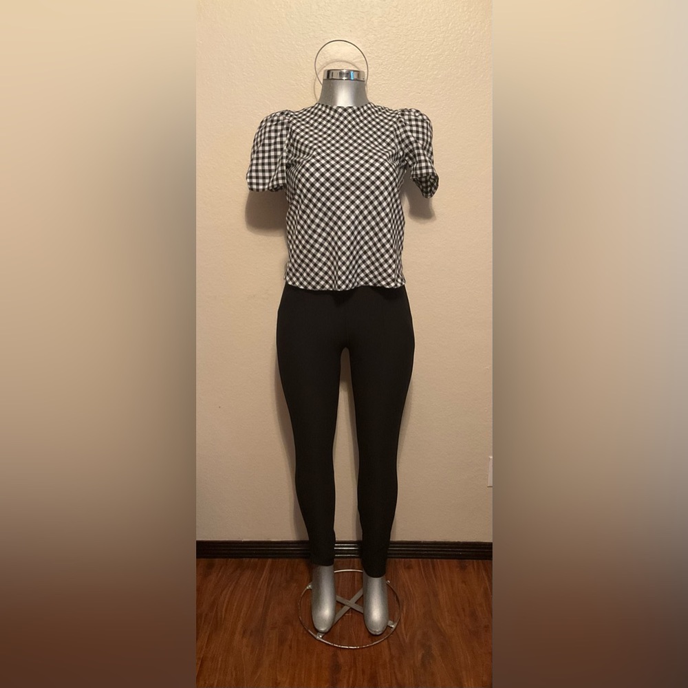 SHEIN CHECKERED BLOUSE; SIZE: SMALL